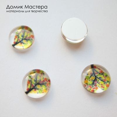 Dek-Stkl-000006 - кабошон на бумажной подложке, стекло, 10мм