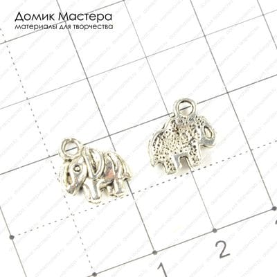 F-Pod-s-000333 - подвеска, слон, 12х11мм