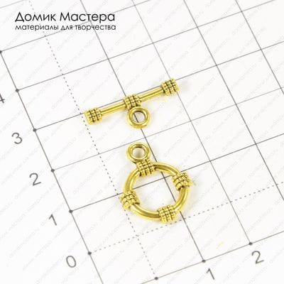 F-Zam-000061 - замок-тогл, под золото, 19х14(20)мм