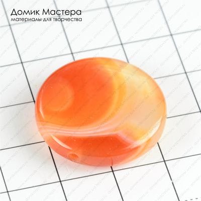 K-Bus-000750 - агат тонированный, бусина, 26х6мм
