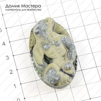 K-Kul-000489 - подвеска, каменная крошка, 48х29х10мм