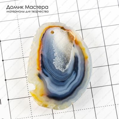 K-Kul-000701 - агат, натуральные оттенки, подвеска, с жеодой, 45х32х5мм
