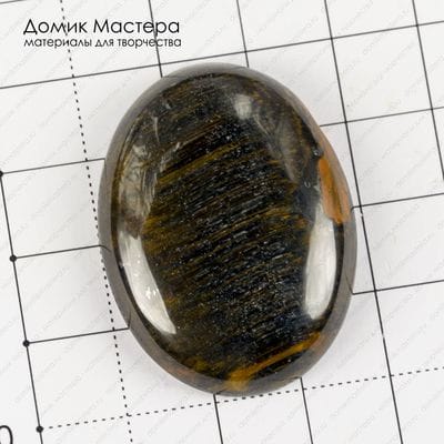 K-K-001473 - тигровый глаз, кабошон, натуральный камень, 40х30х6мм