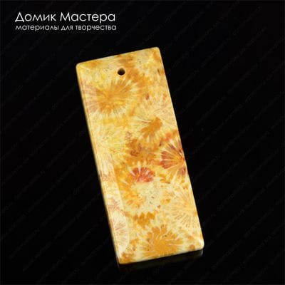 K-Kul-000629 - коралл, подвеска, Индонезия,    двусторонняя, 48х20х5мм