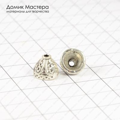 F-Shap-000028 - шапочка на бусину или шнур 7мм, высота 8мм, внешний диаметр 9мм