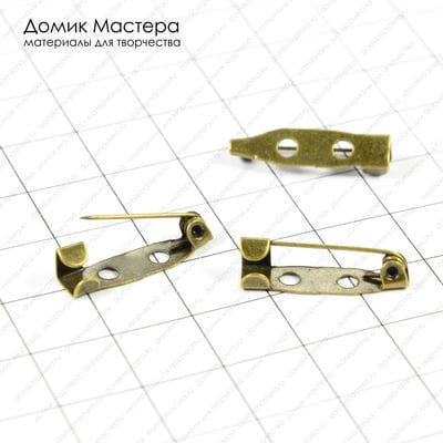 F-Zam-000044 - замочек для броши, под бронзу, 2см