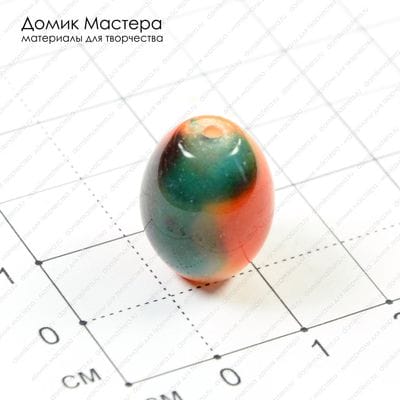 K-Bus-000447 - агат, бусина, тонирована, 18х13мм
