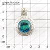 K-Kul-000205 - подвеска, имитация хризоколлы (ювелирный пластик), 35х25мм, латунь с посеребрением