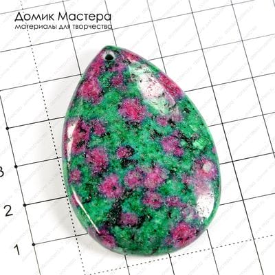 K-Kul-000574 - цоизит тонированный, подвеска, 54х37х7мм