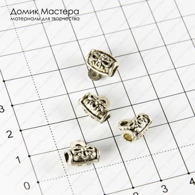 F-Be-000017 - бейл, бижутерный сплав, 11х11мм (отверстие 3мм)