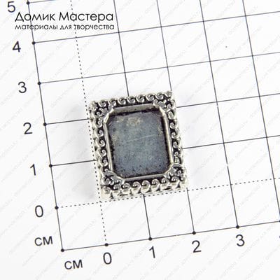 F-Osn-000015 - бусина, с основой под заливку, бижутерный сплав, 23х20мм (рамка 16х14мм)