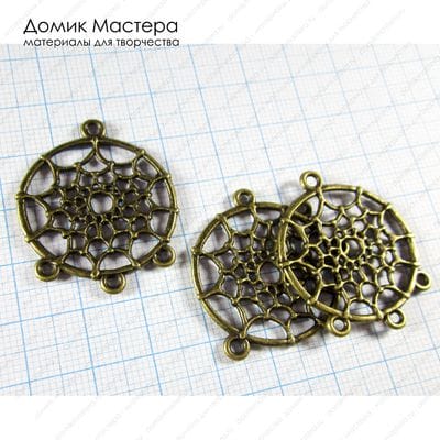 F-Pod-b-000187 - подвеска, "под бронзу", бижутерный сплав, 34х29мм