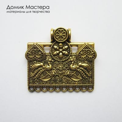 F-Pod-b-000189 - подвеска, бижутерный сплав, "под золото", 50х45мм