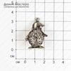 F-Pod-s-000350 - подвеска, объемная, двусторонняя, пингвин, бижутерный сплав, 33х24х10мм