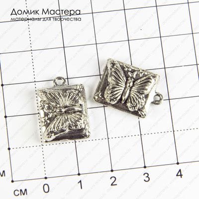 F-Pod-s-000353 - подвеска, бабочка, бижутерный сплав, 21х15х4мм