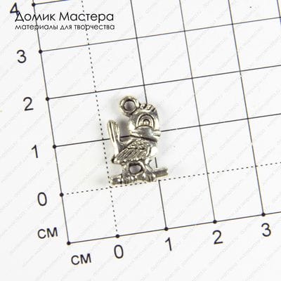 F-Pod-s-000355 - подвеска, птичка,  двусторонняя, бижутерный сплав, 19х13х2мм