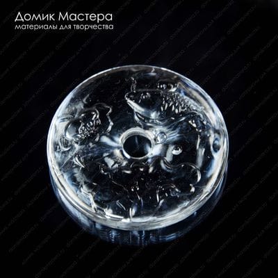 F-Pod-ste-000010 - подвеска, стекло, рыба, рыбка, карп, 42х7мм