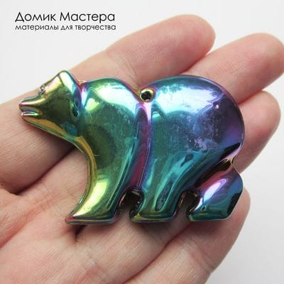 F-Pod-ste-000010 - стекло, подвеска, титановое напыление, 52х35х6мм