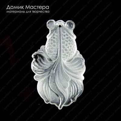 F-Pod-ste-000013 - подвеска, стекло, рыба, рыбка, 52х32х12мм