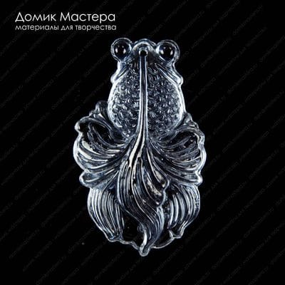 F-Pod-ste-000014 - подвеска, стекло, рыба, рыбка, 52х32х12мм