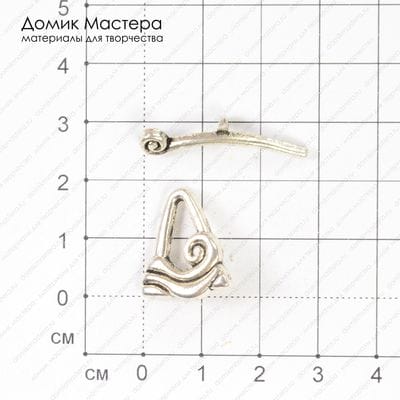F-Zam-000060 - замок-тогл, под серебро, 20х18 (29)мм