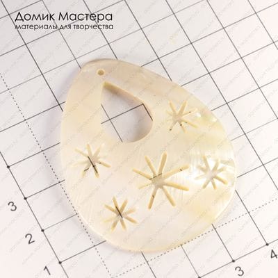 K-Kul-000412 - перламутр, резная подвеска, 57х45х2мм