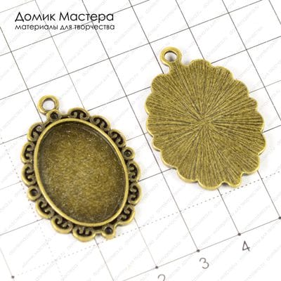 F-Pod-b-000145 - подвеска, под бронзу, 37х25мм, рамка 25х18мм
