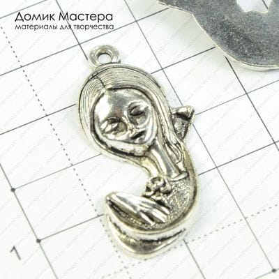F-Pod-s-000287 - подвеска, под серебро, 37х21мм