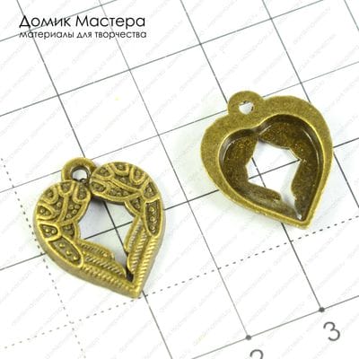 F-Pod-b-000181 - подвеска, под бронзу, 21х17мм