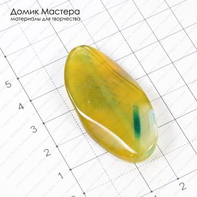 K-Bus-000480 - агат, бусина, тонирован, 48х24х6мм, форма "легкий винт"