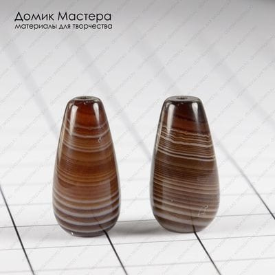 K-Bus-000799 - агат, пара бусин, 15х8мм