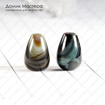 K-Bus-000651 - агат, пара бусин, 13х9 мм