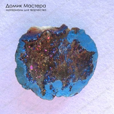 K-Kul-000197 - подвеска, агат, жеода, титановое напыление, 40х45х15мм