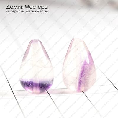 K-Bus-000667 - аметист, пара бусин, 15х10мм