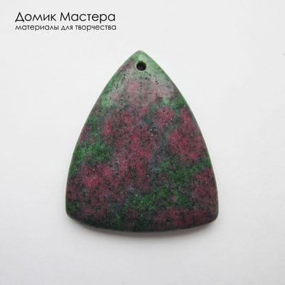 K-Kul-001157 - цоизит, подвеска, натуральный камень,  тонирован, 42х35х6мм