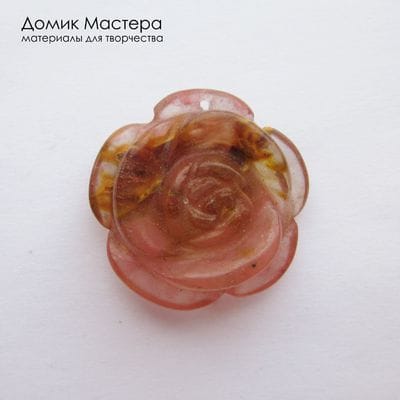 K-Kul-001160 - стекло вулканическое (черри кварц), подвеска, 29х29х11мм