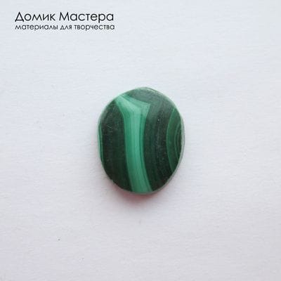 K-K-002392 - малахит,  кабошон на подложке из акрила, месторождение - Россия, натуральный камень, 17х14х5мм