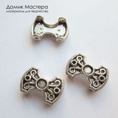 F-Kon-000109 - коннектор, под серебро, бижутерный сплав, 20х13мм