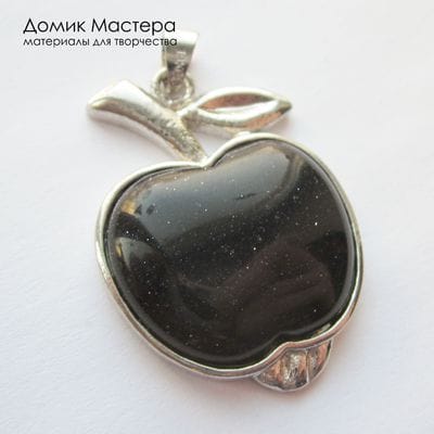 K-K-002337 - авантюриновое стекло, подвеска, 38х27х6мм