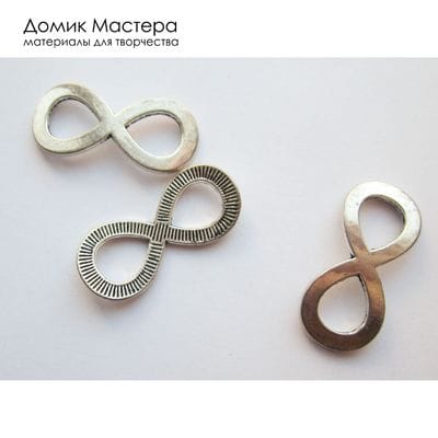 F-Pod-s-000333 - коннектор, бижутерный сплав, "под серебро", 28х12мм
