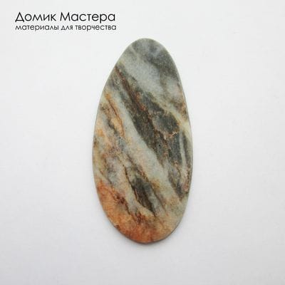 K-K-002356 - авантюрин, кабошон, натуральный камень, месторождение - Россия, 57х28х3мм