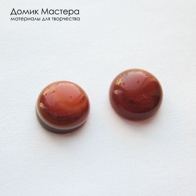 K-K-002344 - агат, пара кабошонов, натуральный камень, тонирован, 13х13х4мм и 12х12х4мм
