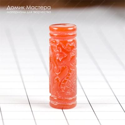 K-Bus-000828 - агат, резная подвеска, дракон, 27х9мм