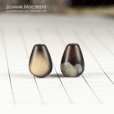 K-Bus-000835 - агат, тонирован, пара бусин,  матовая поверхность, 13х10мм