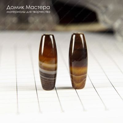 K-Bus-000836 - агат, пара бусин, тонирован, 29х10мм