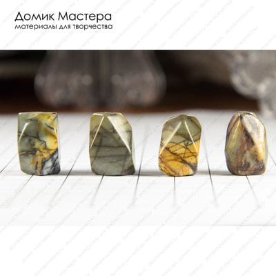 K-Bus-000838 - яшма, комплект граненых бусин,  натуральный камень, Австралия, 18х12х11мм