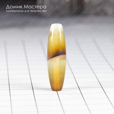 K-Bus-000843 - агат, бусина, веретено, натуральный камень, 29х8мм