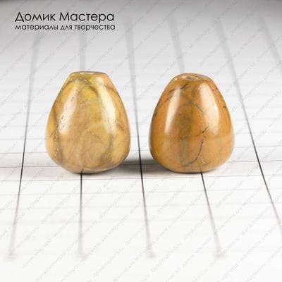 K-Bus-000846 - яшма, пара бусин, натуральный камень, Австралия, 17х14мм