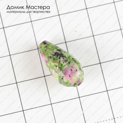 K-Bus-000847 - цоизит, бусина, граненая капля, тонирована, 21х10мм 