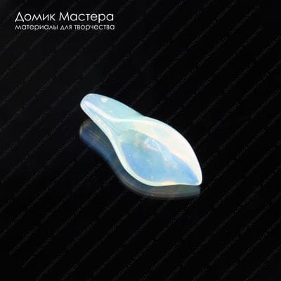 K-Bus-000853 - опаловое стекло, опалит, бусина, цветок, резная, прозрачная,  35х15х11мм